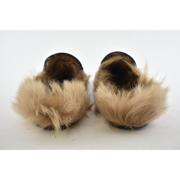 Gucci Princetown Purple Leather Beige Nude Fur Loafer Slide Mule Slipper Flat 36 - Picture 11 of 12